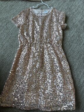 GAP Girls Sequin Dress in Rose Gold Shine